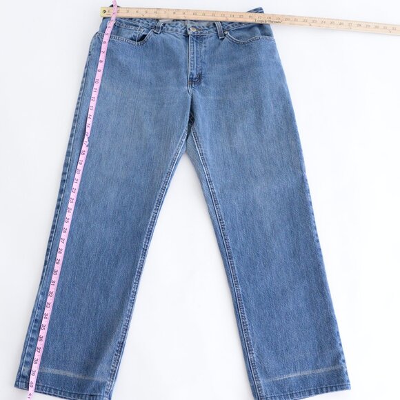 Vintage Carhartt Straight Leg Mid-Wash Denim Jeans 14X34 fit smaller like 10-12 - Picture 3 of 13